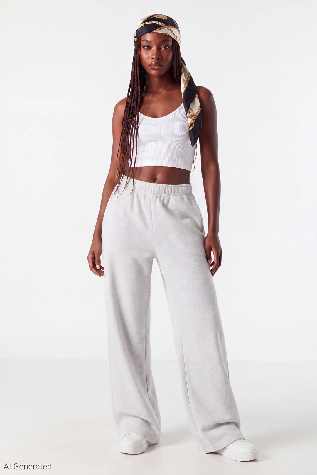 Fleece Ultra Wide Sweatpant - Light Grey