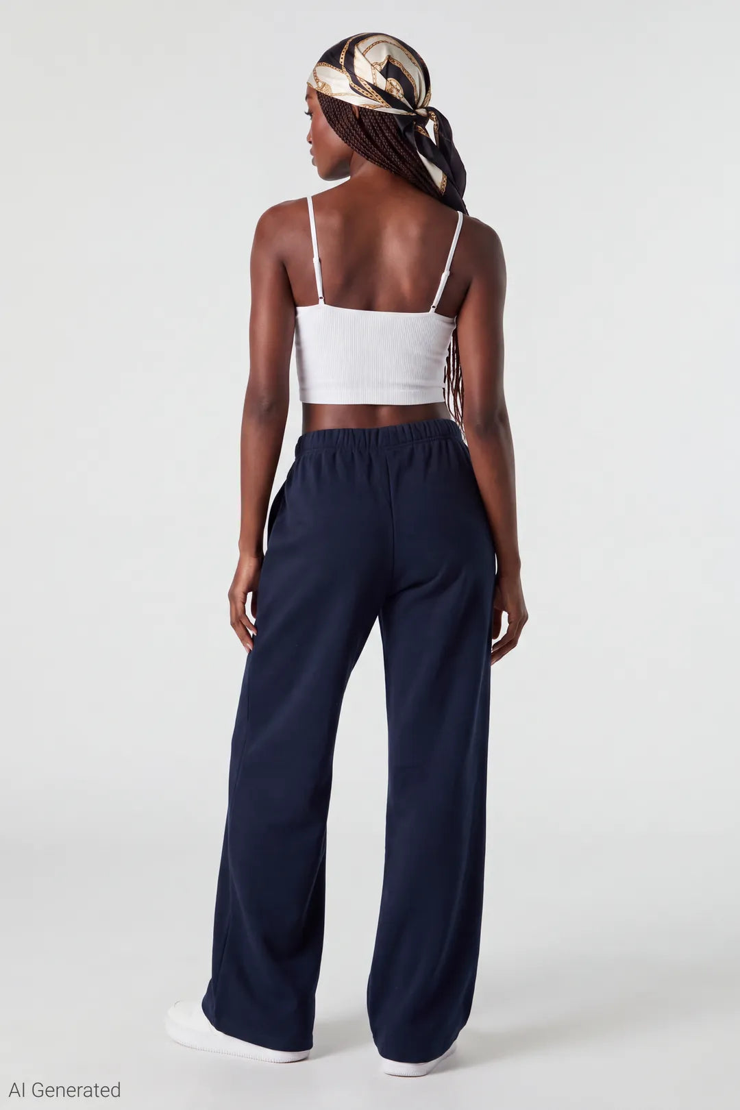 Alt View 2. Fleece Ultra Wide Sweatpant - Dark Blue