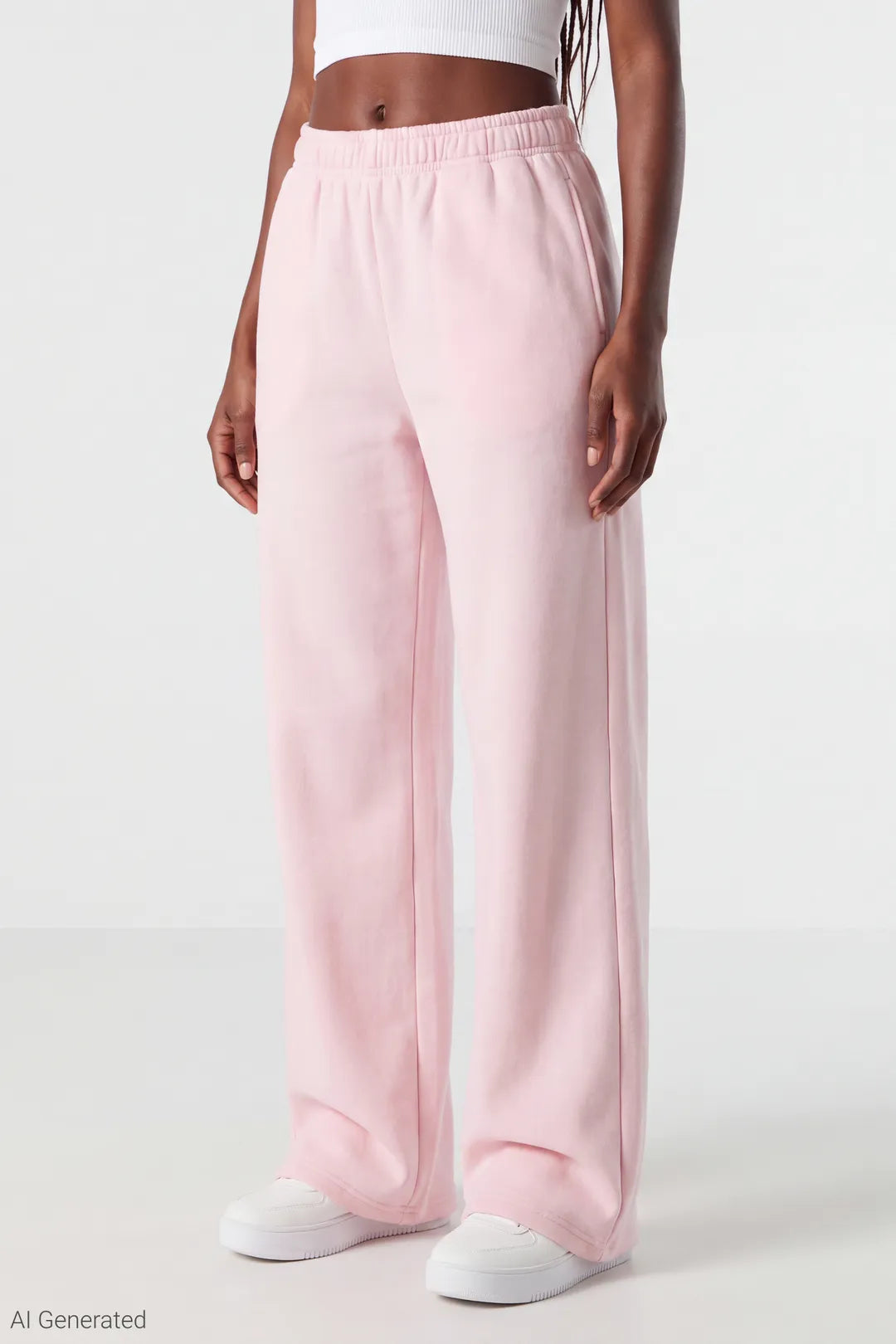 Alt View 3. Fleece Ultra Wide Sweatpant - Light Pink