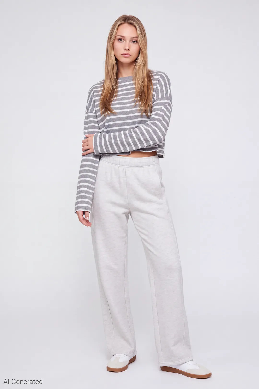 Fleece Baggy Sweatpant - Light Grey