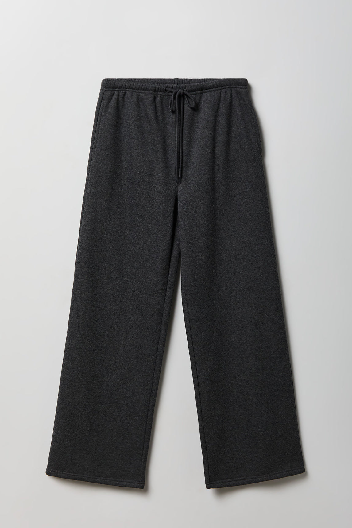 Fleece Low Rise Wide Leg Sweatpant - Charcoal