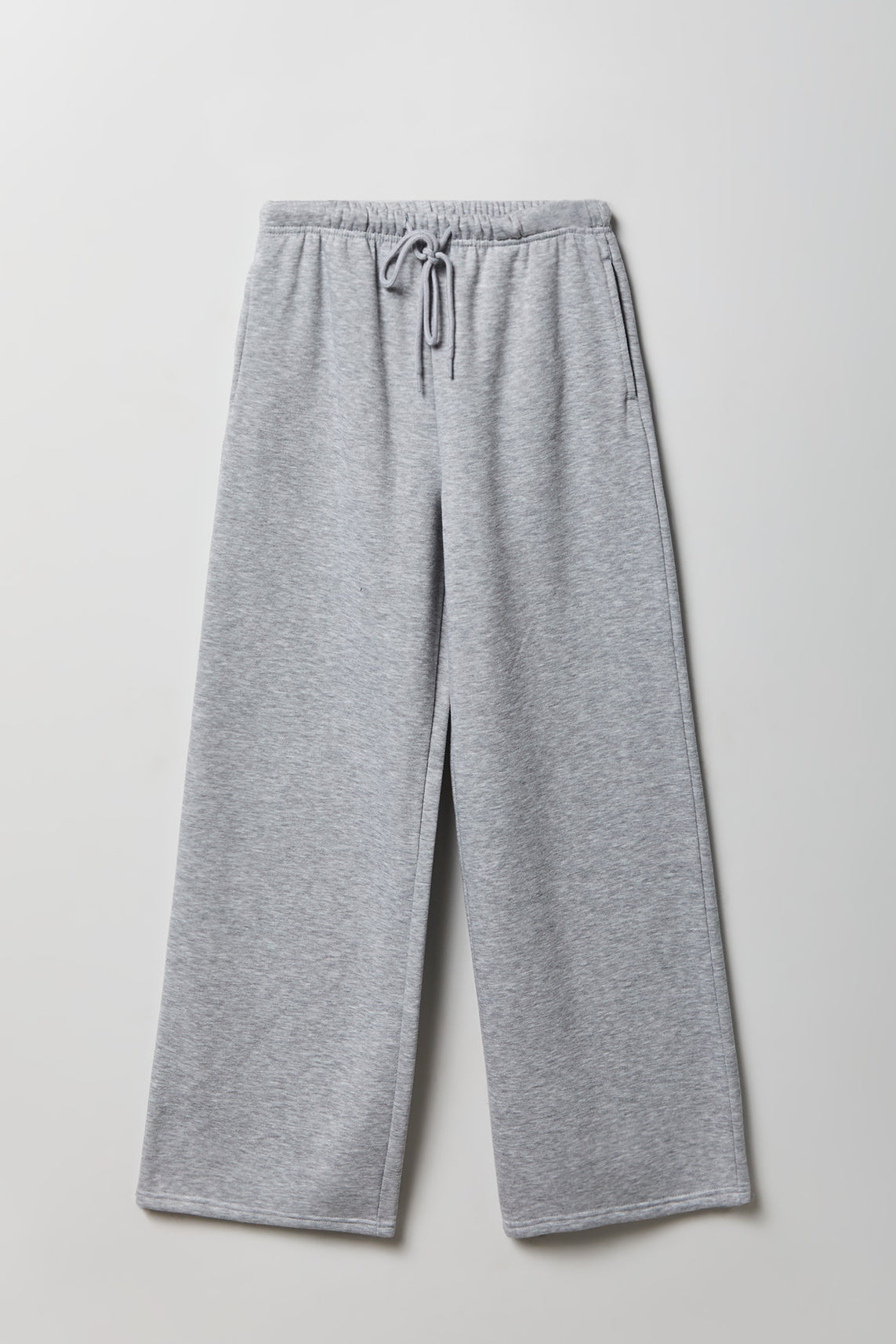 Fleece Low Rise Wide Leg Sweatpant - Heather Grey