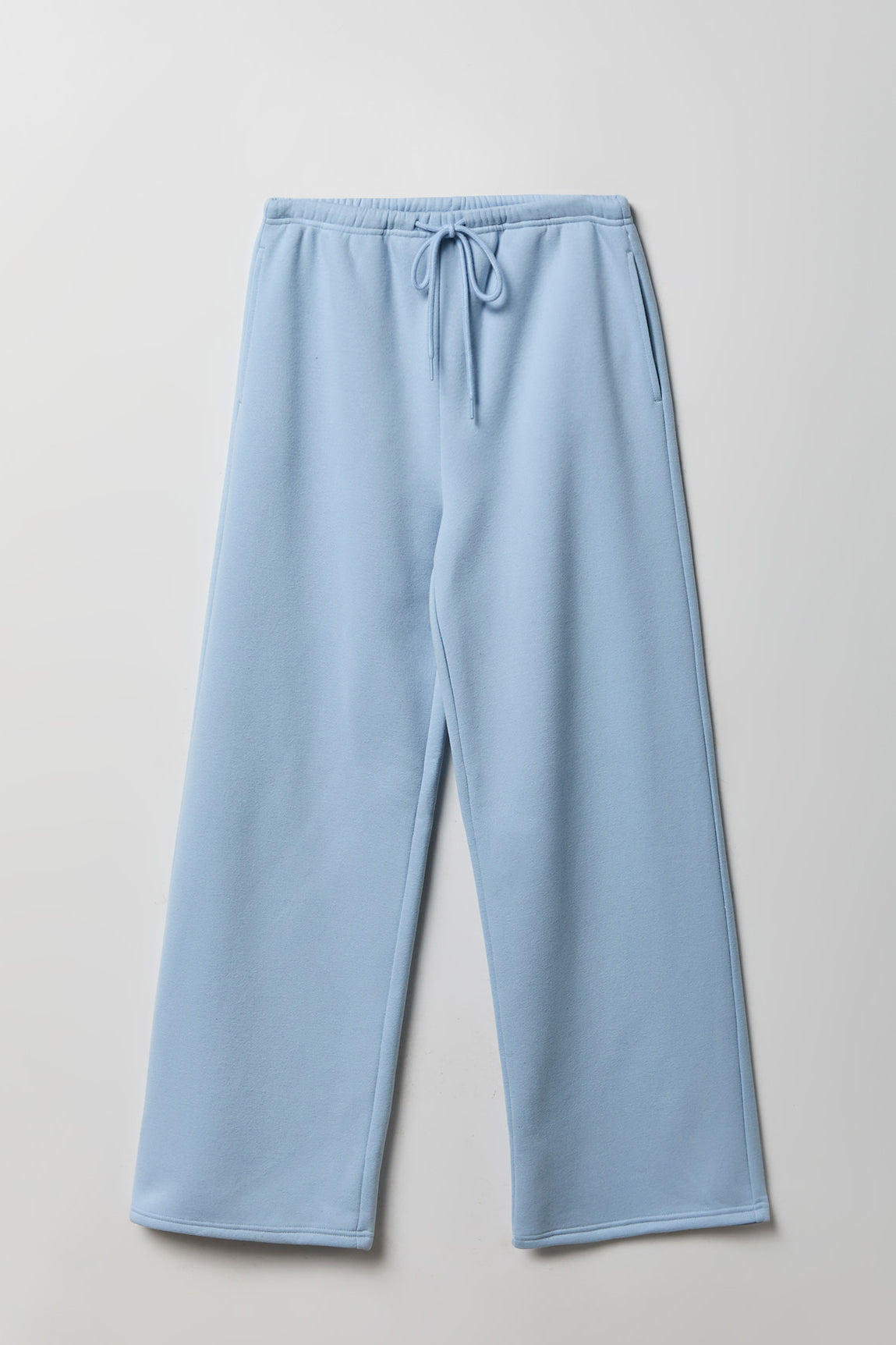 Fleece Low Rise Wide Leg Sweatpant - Light Blue