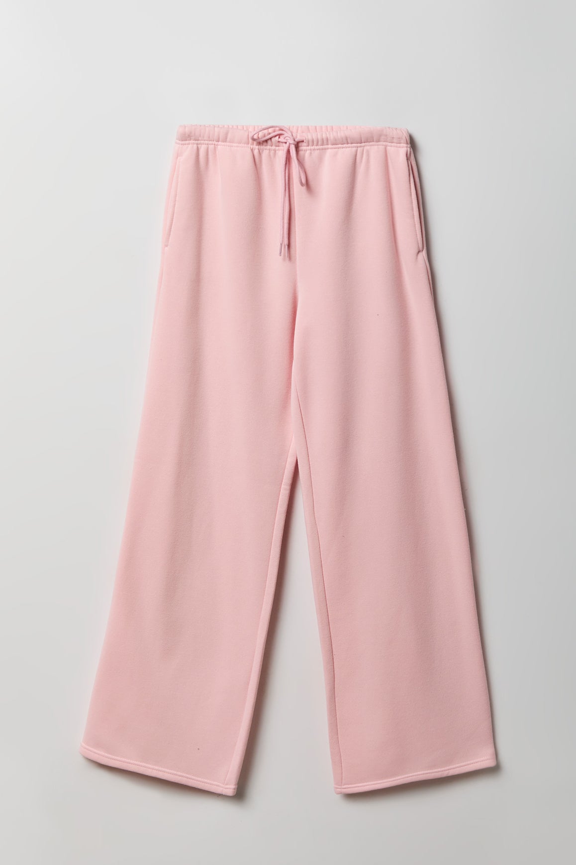 Fleece Low Rise Wide Leg Sweatpant - Light Pink
