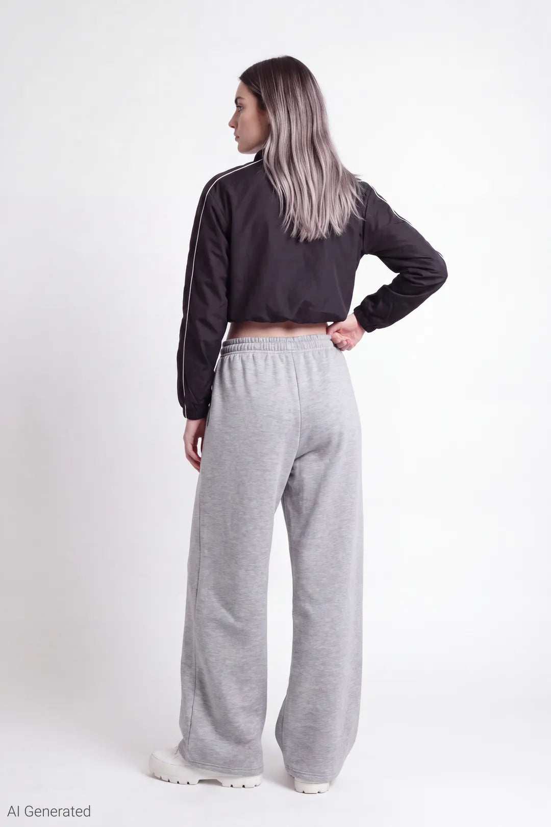 Alt View 12. Fleece Low Rise Wide Leg Sweatpant - Pink