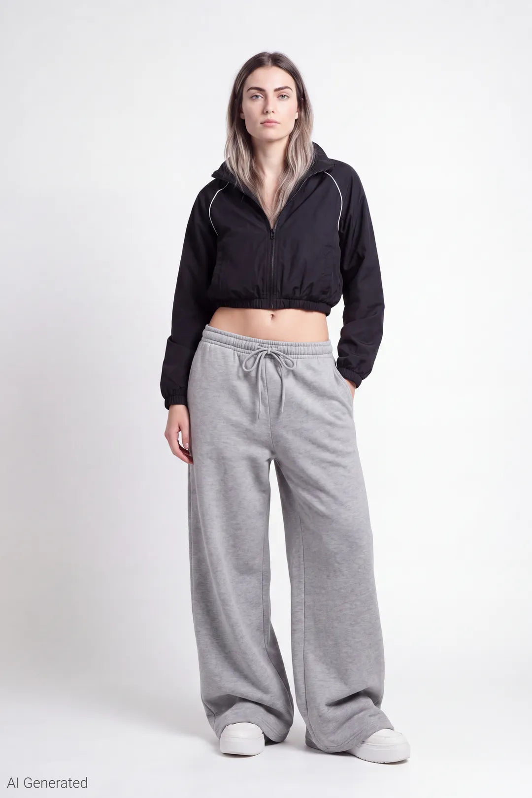 Alt View 11. Fleece Low Rise Wide Leg Sweatpant - Pink