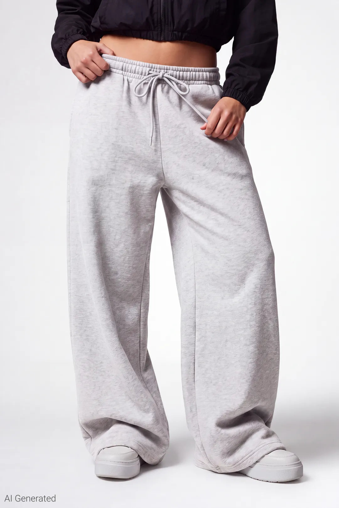 Alt View 3. Fleece Low Rise Wide Leg Sweatpant - Pink