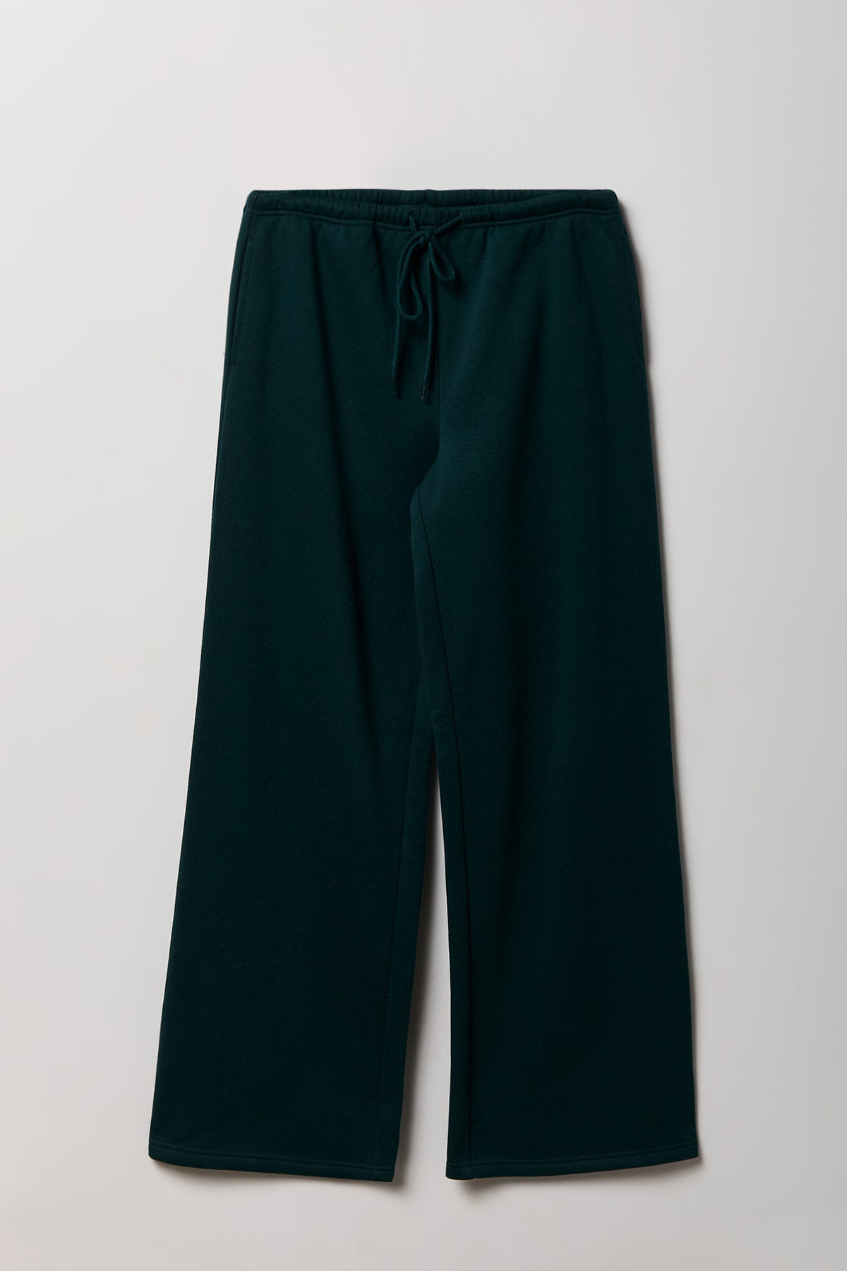 Fleece Low Rise Wide Leg Sweatpant - Green