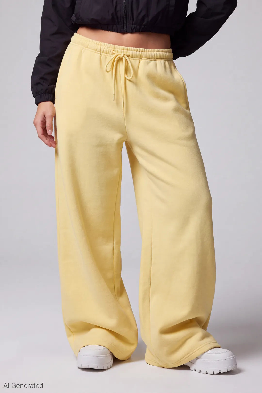 Alt View 33. Fleece Low Rise Wide Leg Sweatpant - Pink