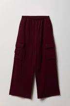 Fleece Low Rise Wide Leg Cargo Sweatpant