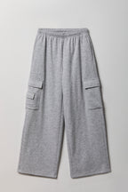 Fleece Ultra Wide Leg Cargo Sweatpant