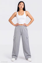 Fleece Ultra Wide Leg Cargo Sweatpant