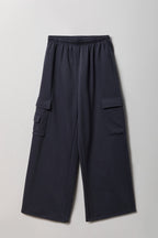 Fleece Ultra Wide Leg Cargo Sweatpant