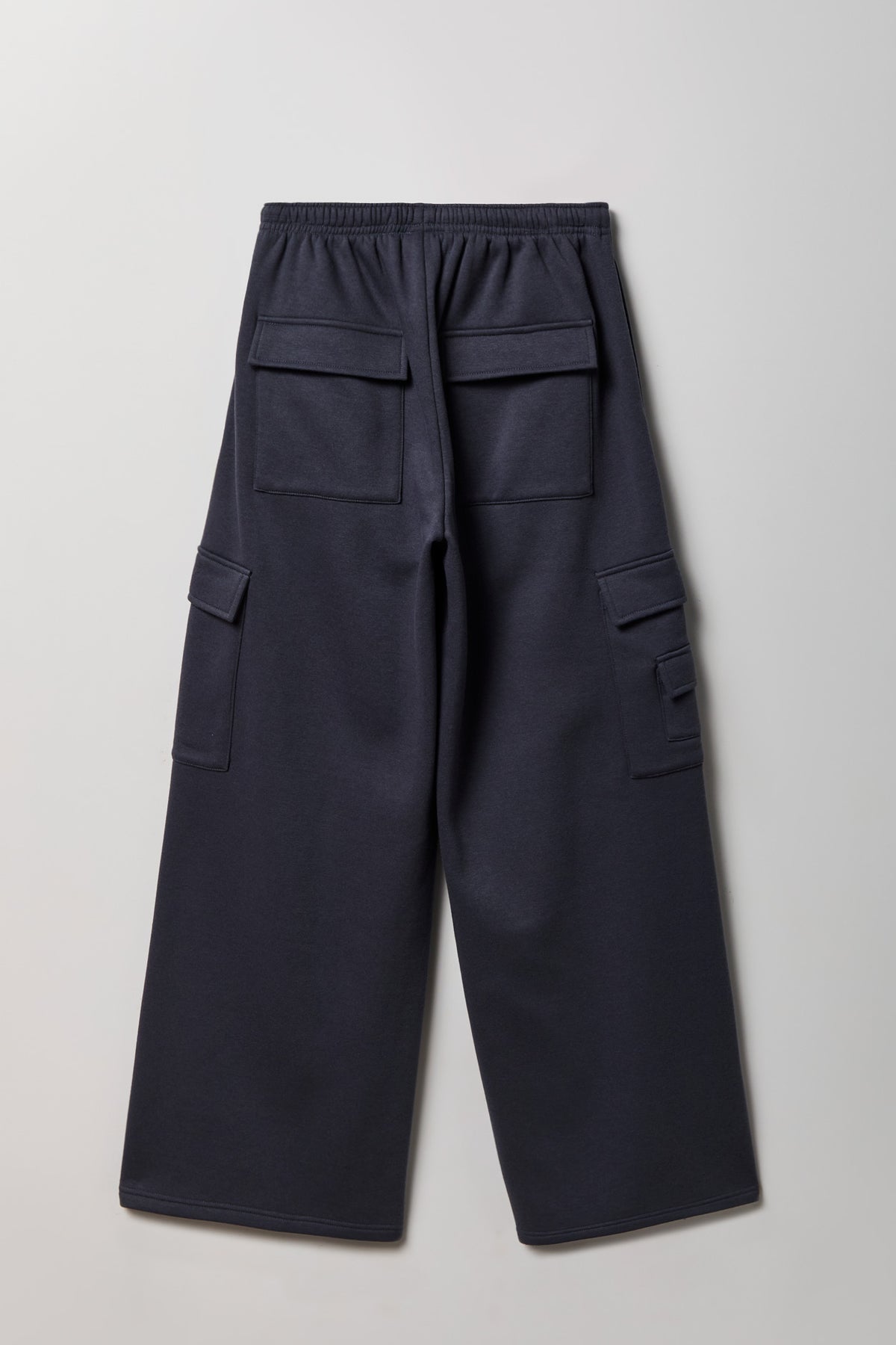 Alt View 2. Fleece Ultra Wide Leg Cargo Sweatpant - Dark Grey