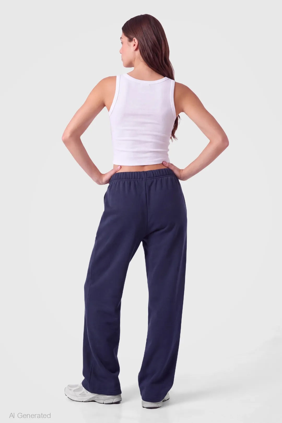 Alt View 2. Fleece Ultra Wide Leg Sweatpant - Dark Blue