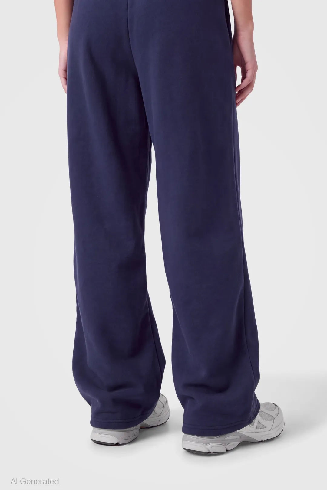Alt View 4. Fleece Ultra Wide Leg Sweatpant - Dark Blue
