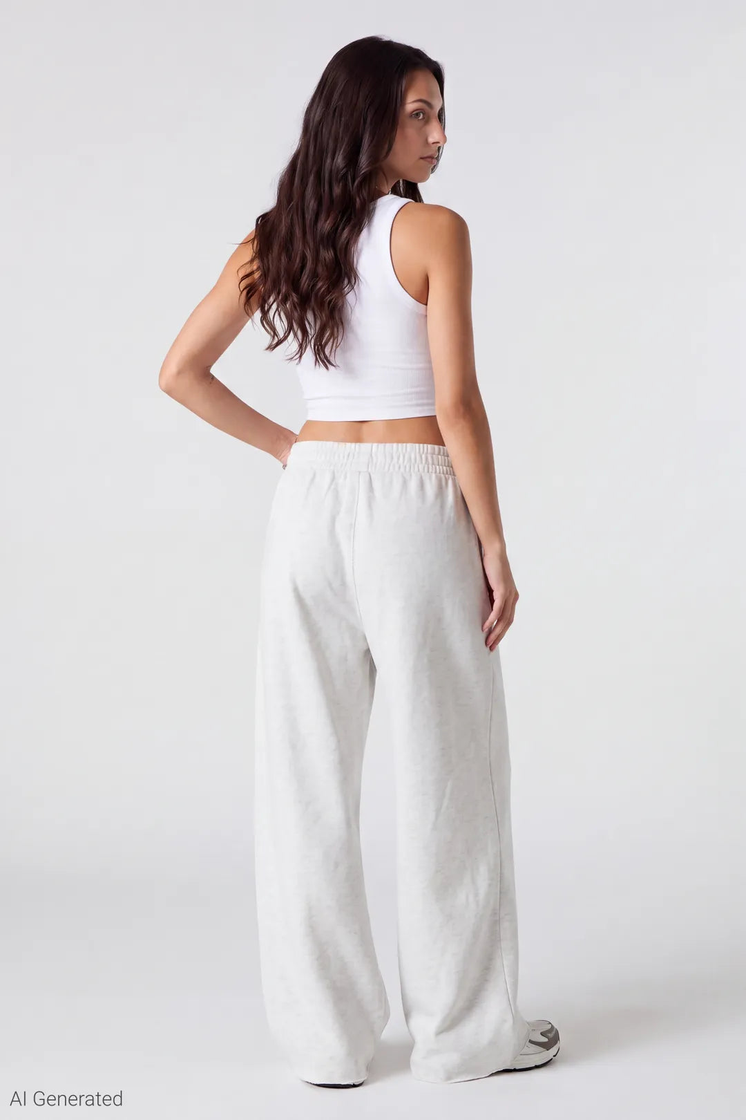 Alt View 2. Fleece Ultra Wide Leg Sweatpant - Burgundy