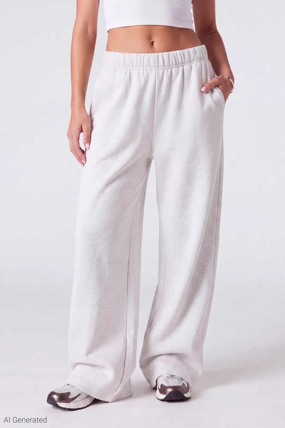 Alt View 3. Fleece Ultra Wide Leg Sweatpant - Burgundy
