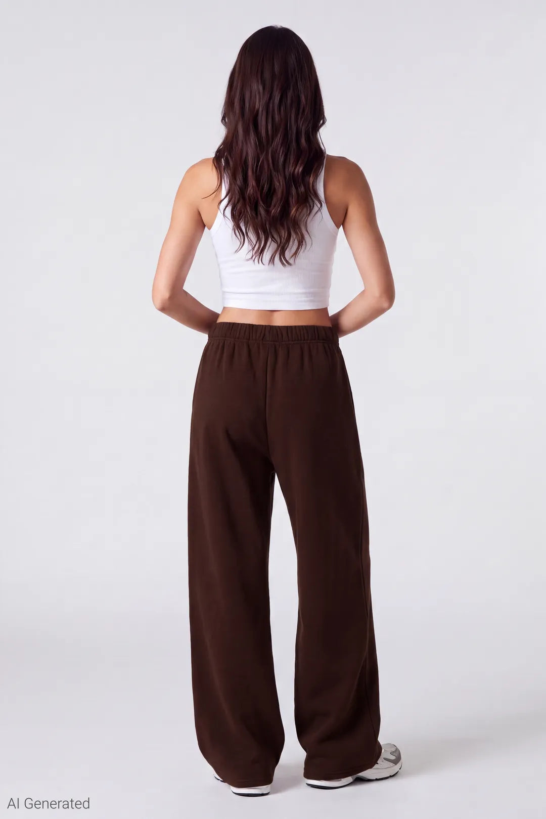 Alt View 2. Fleece Ultra Wide Leg Sweatpant - Brown