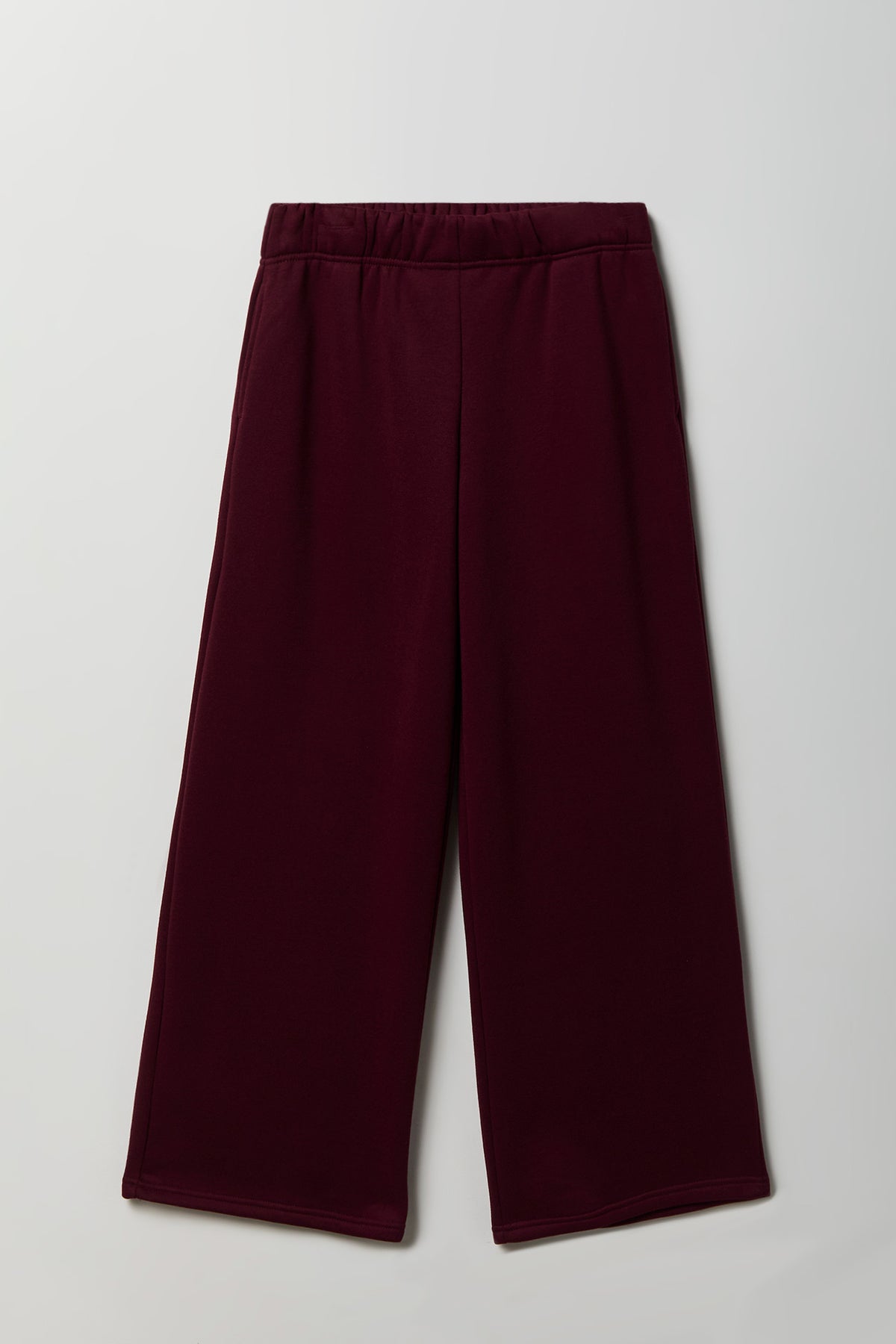 Alt View 4. Fleece Ultra Wide Leg Sweatpant - Burgundy