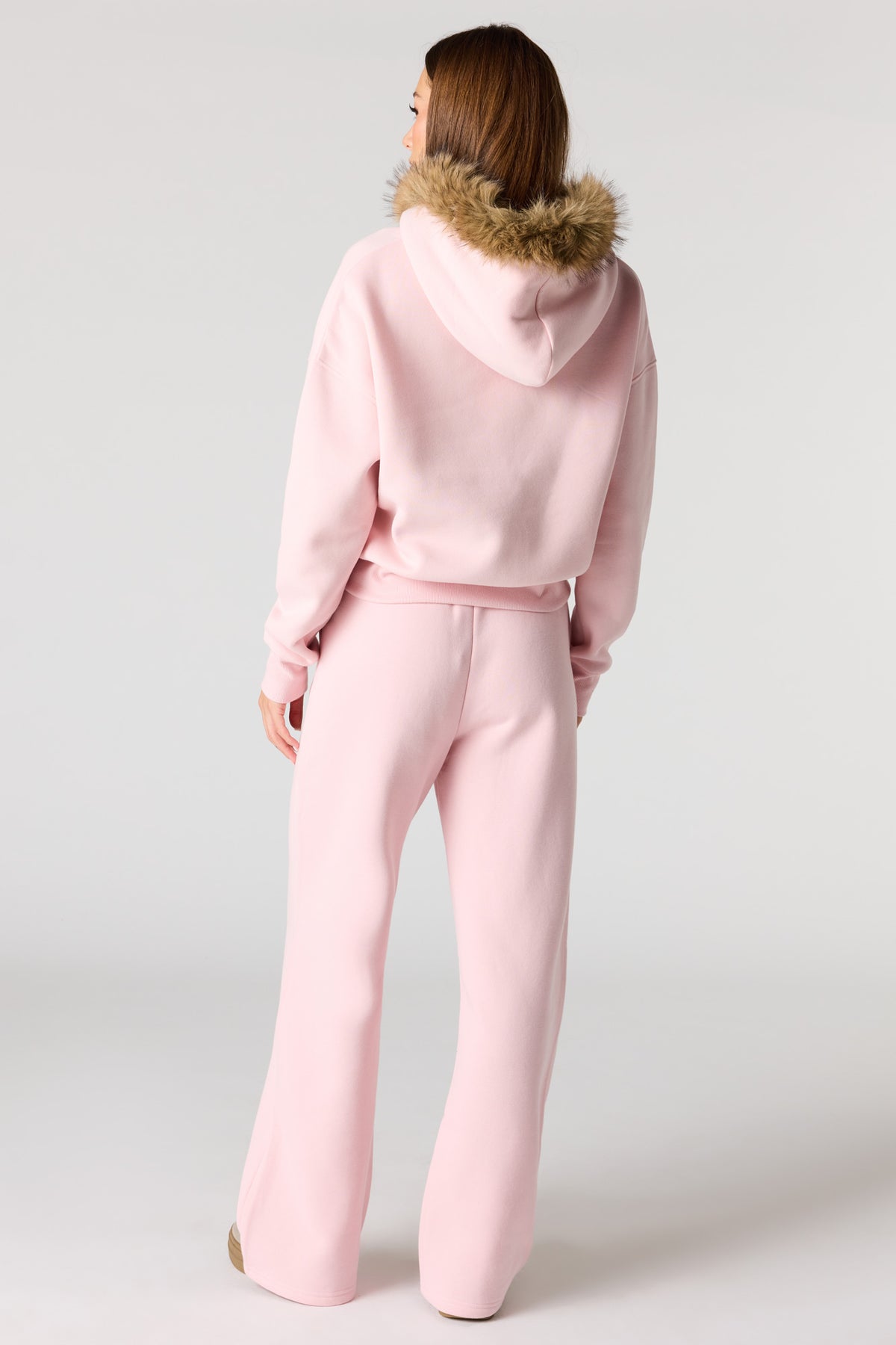 Alt View 3. Luxe Fleece Wide Leg Sweatpant - Light Pink