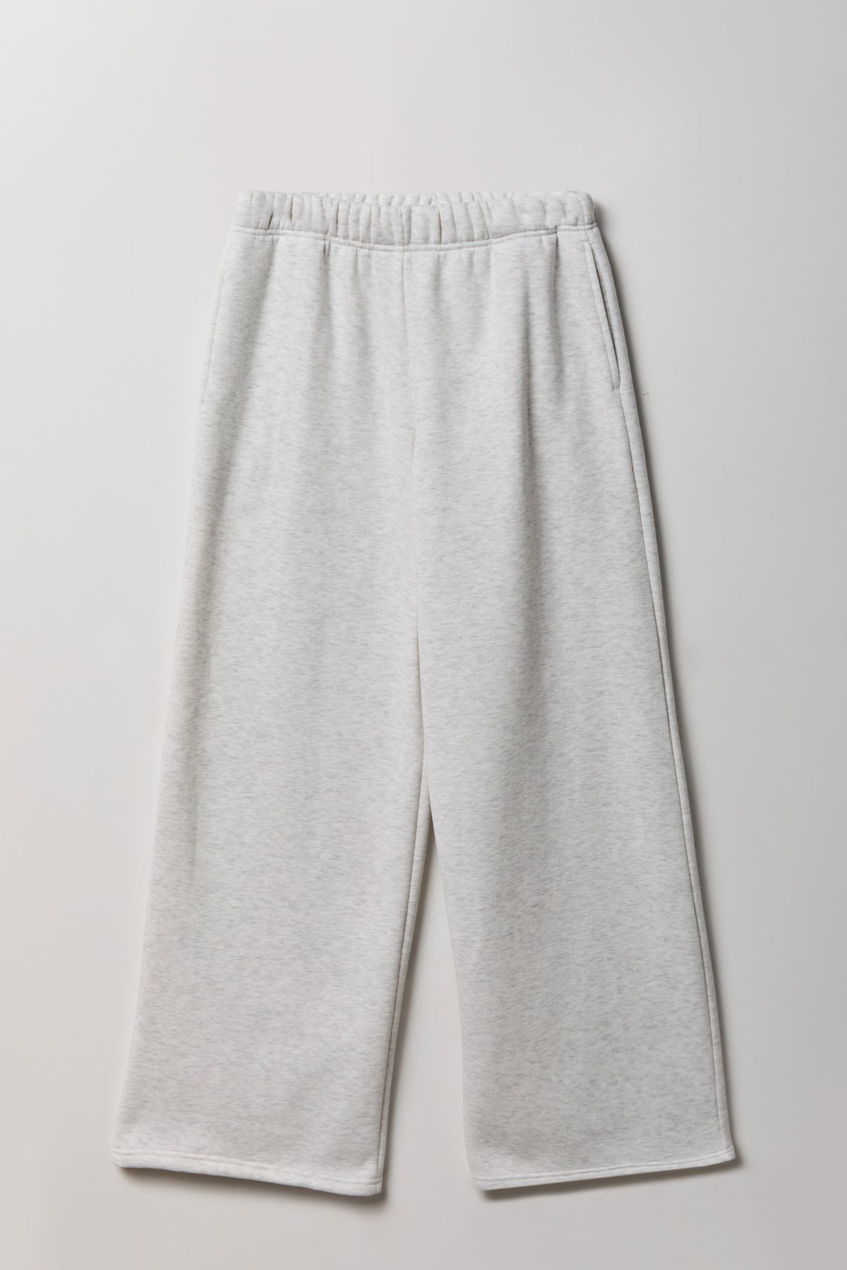 Fleece Ultra Wide Leg Sweatpant - Light Grey