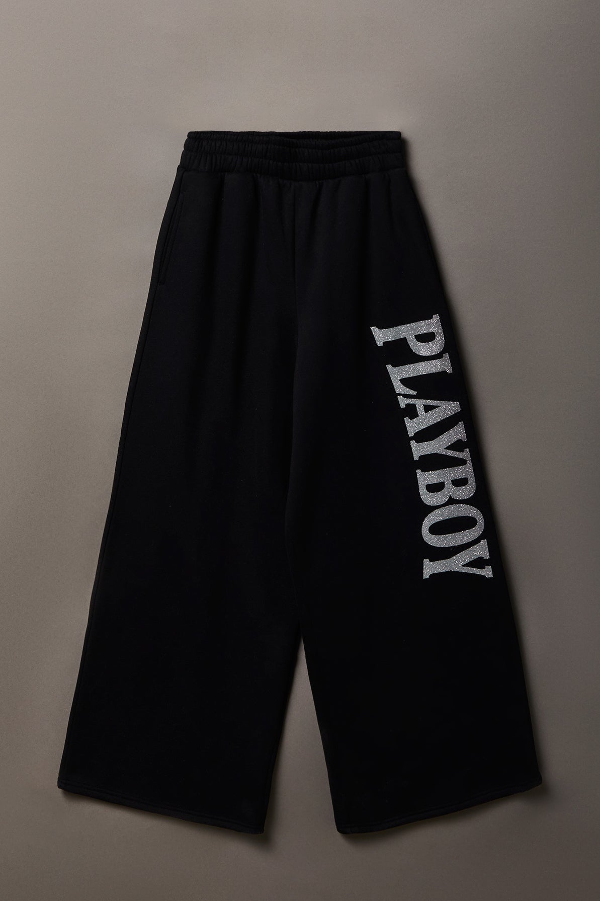 Playboy Fleece Ultra Wide Leg Sweatpant - Black
