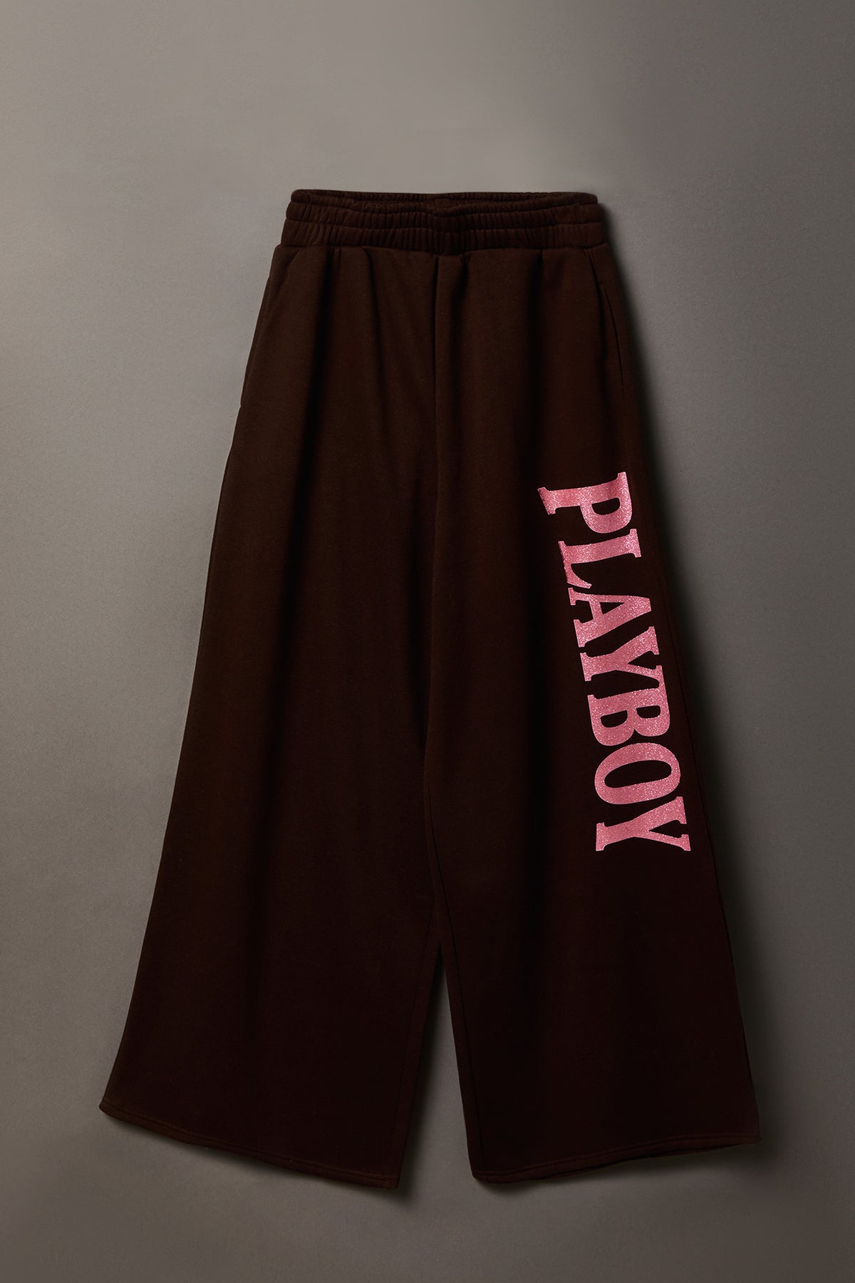 Playboy Fleece Ultra Wide Leg Sweatpant - Brown