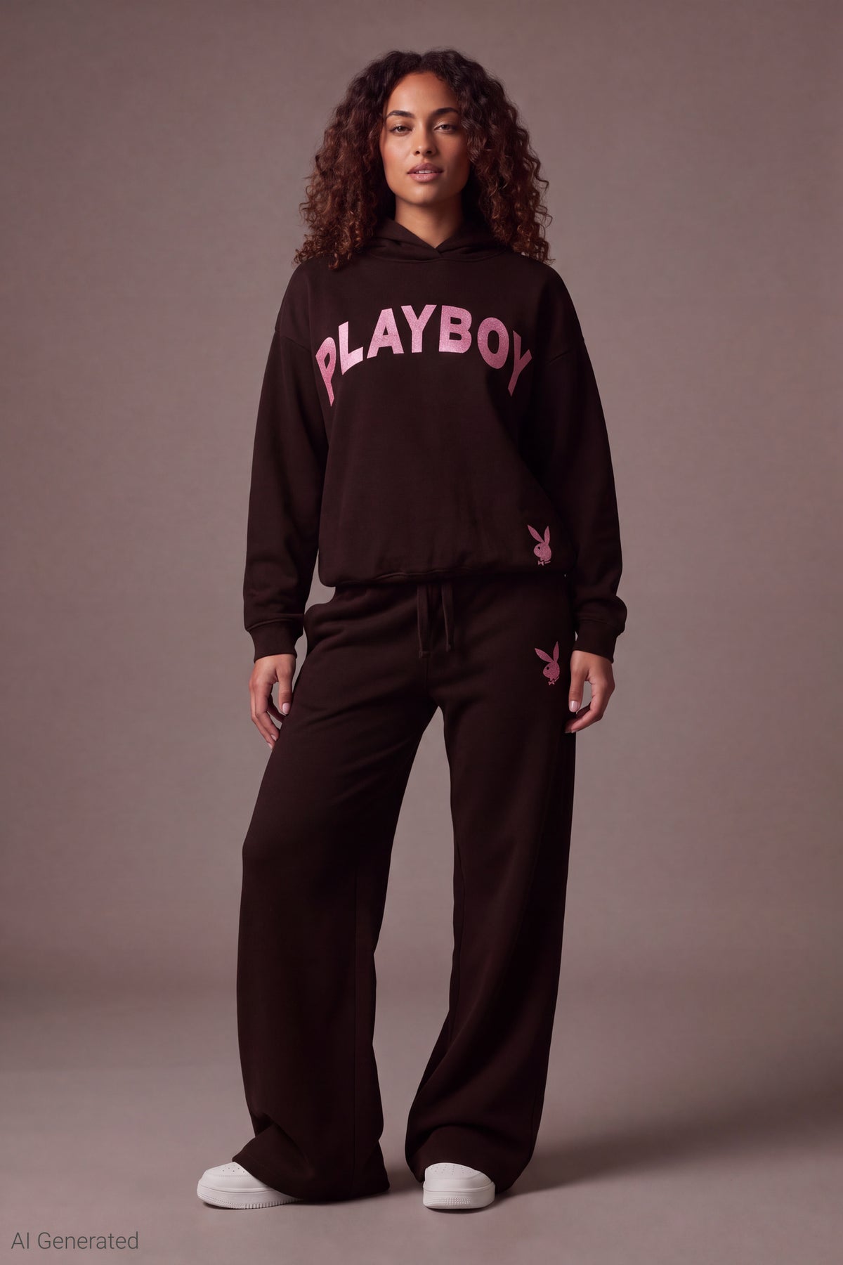 Playboy Fleece Flare Sweatpant - Brown