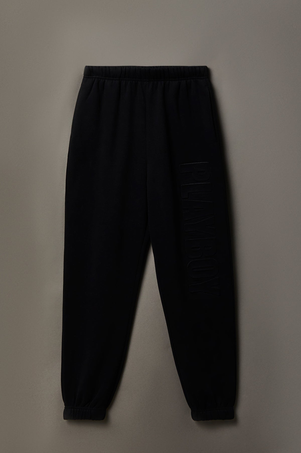Playboy Embossed Boyfriend Fleece Jogger - Black