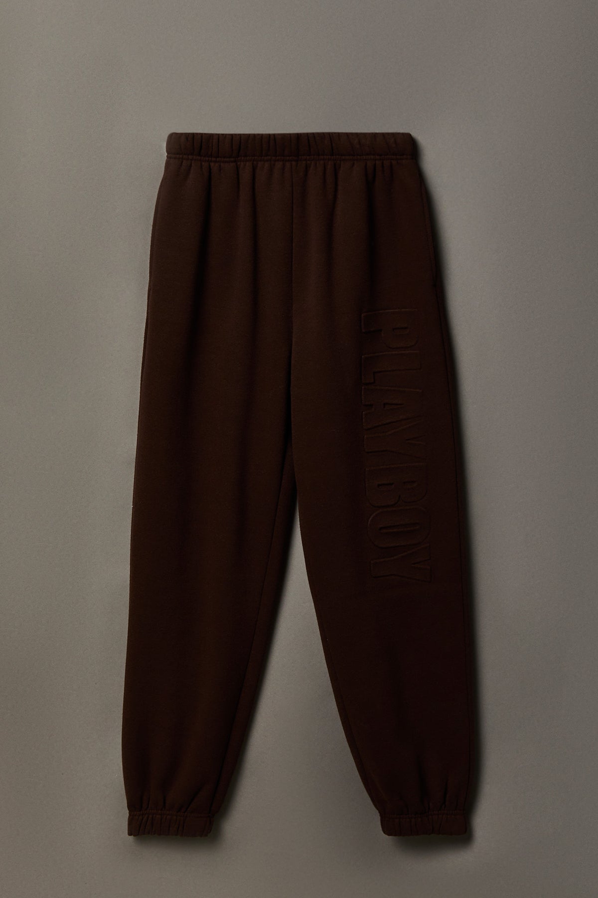 Playboy Embossed Boyfriend Fleece Jogger - Brown