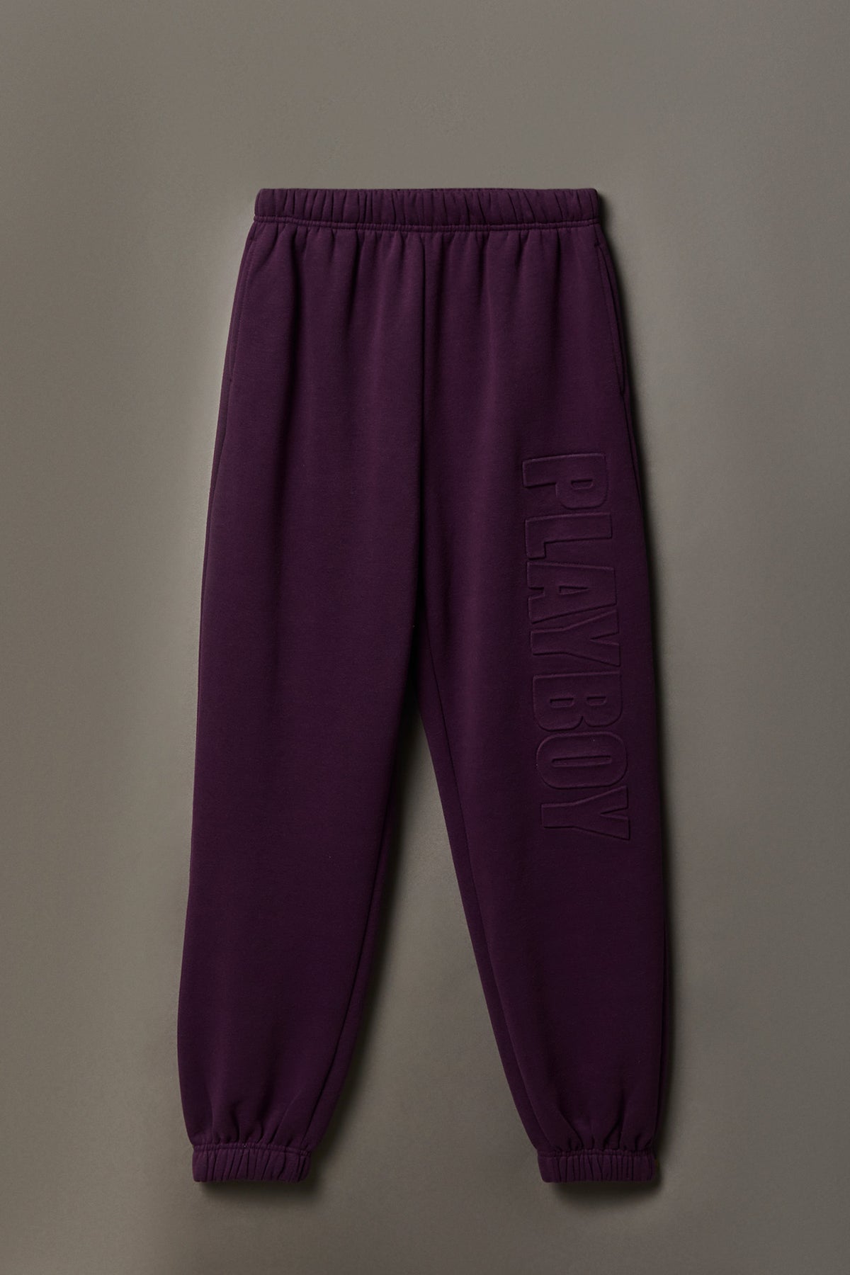 Playboy Embossed Boyfriend Fleece Jogger - Purple