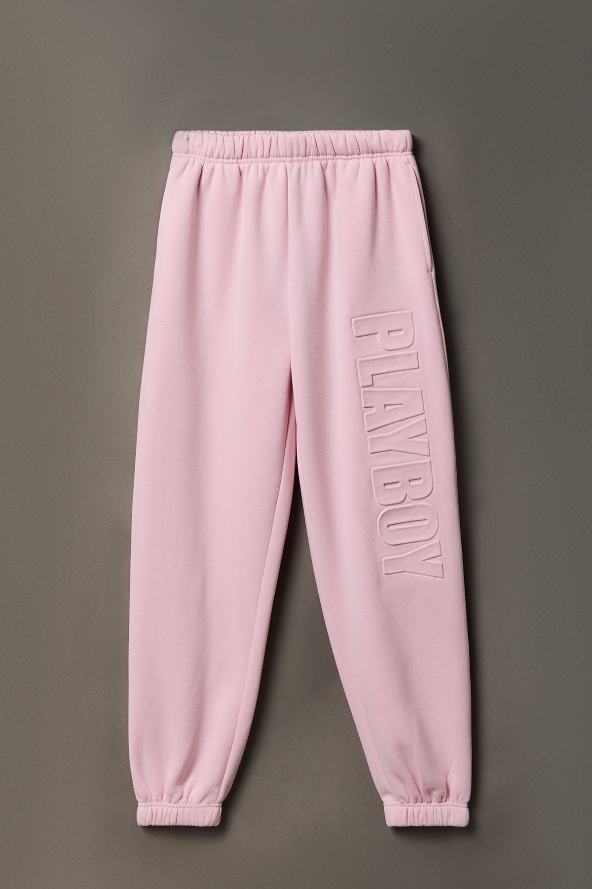 Playboy Embossed Boyfriend Fleece Jogger - Light Pink