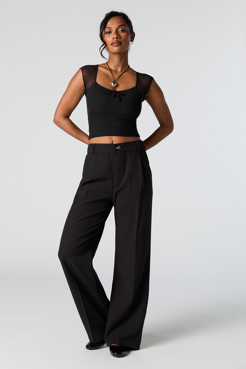 Mesh Sleeve Cut-Out Crop Top Mesh Sleeve Cut-Out Crop Top 6