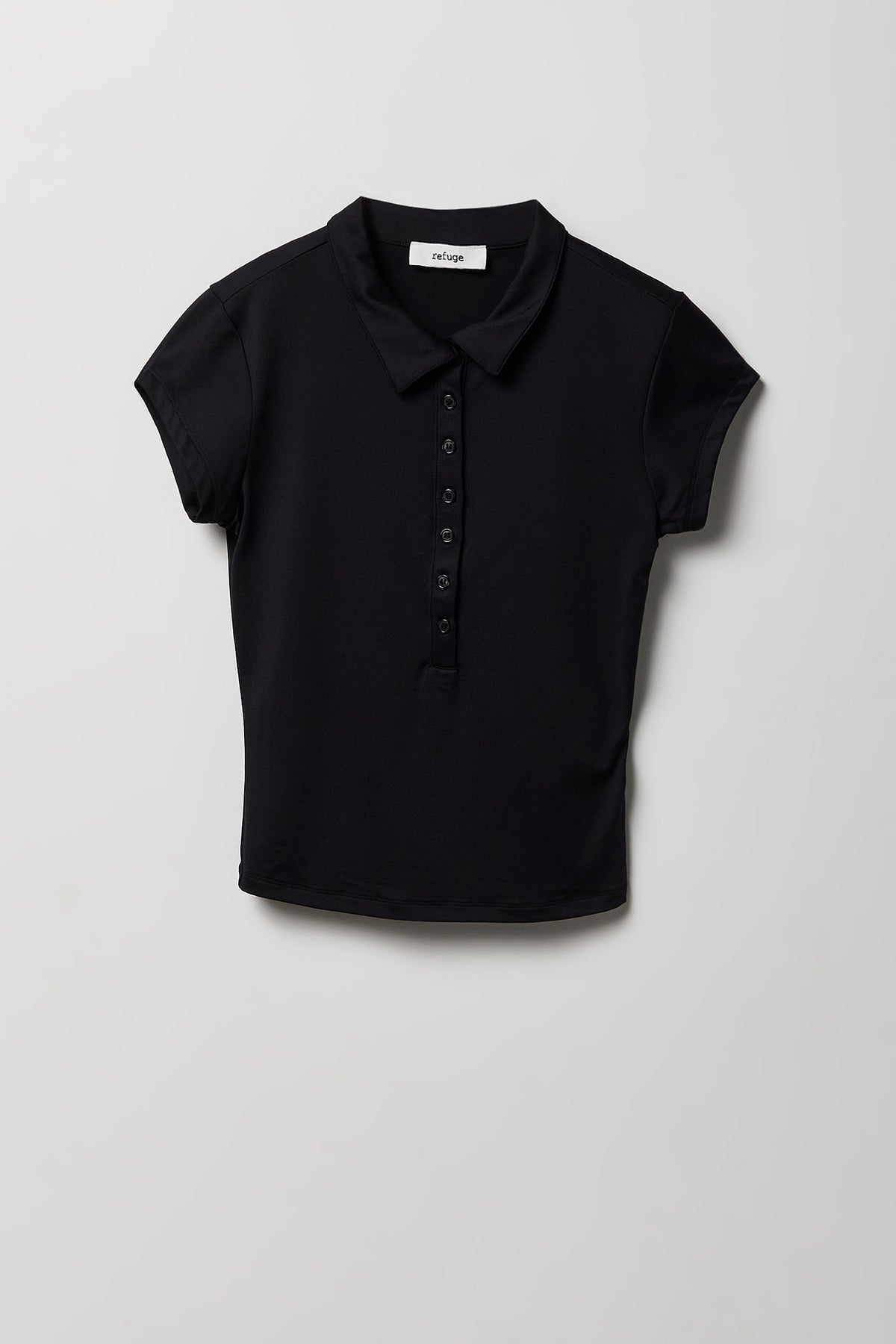 Alt View 4. Contour Button-Up Polo - Black