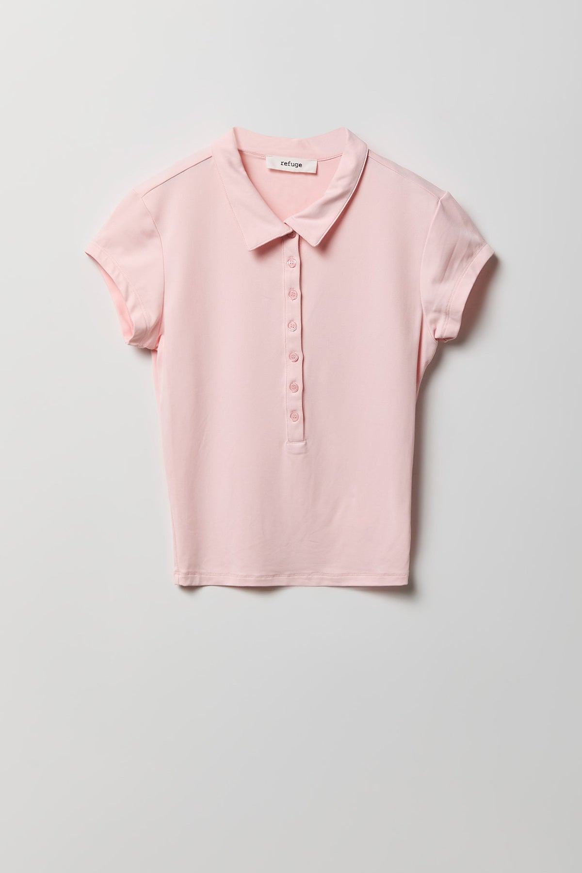 Alt View 4. Contour Button-Up Polo - Light Pink