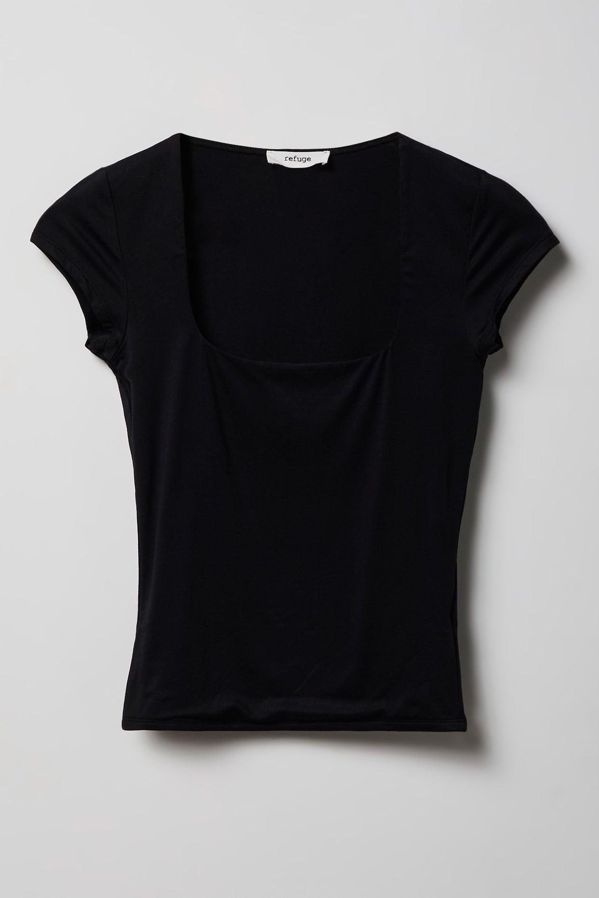 Alt View 4. Luxe Heavy Contour Square Neck Top - Black