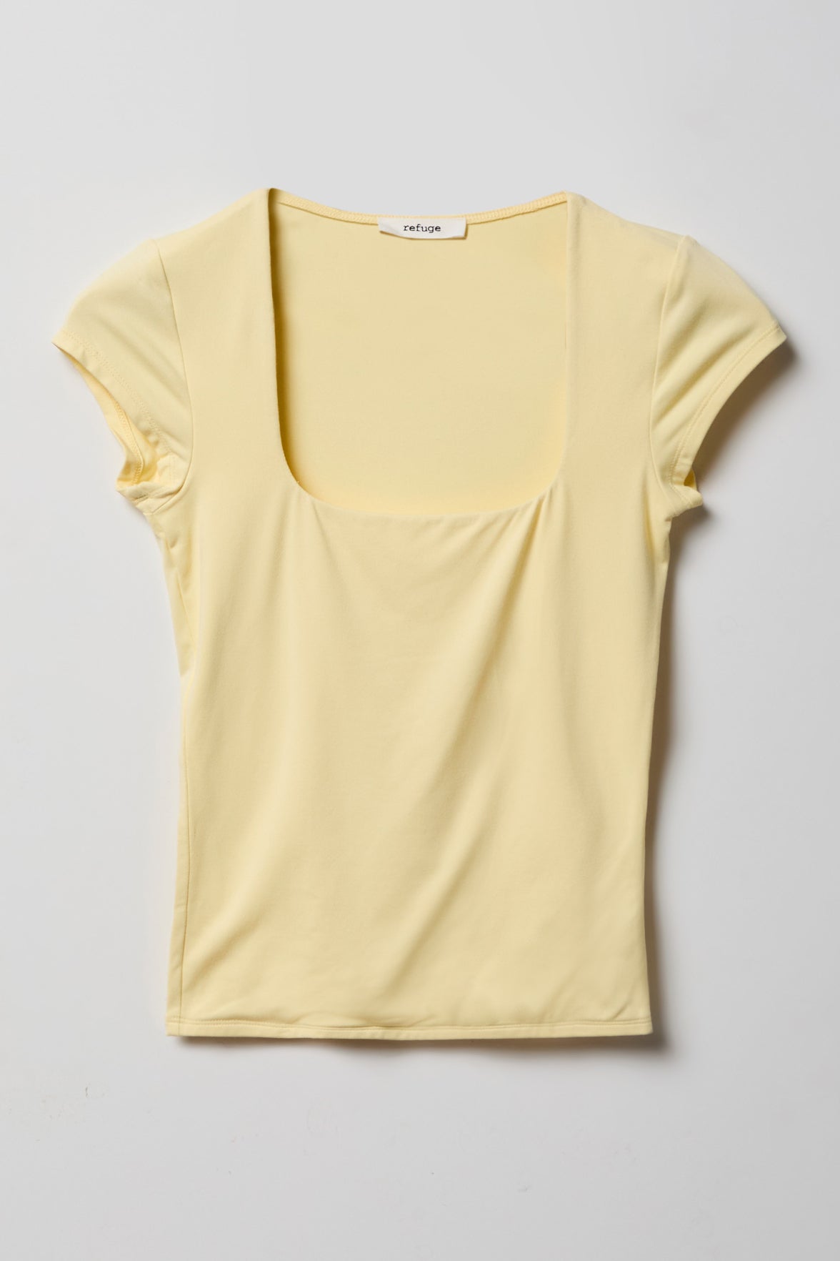 Alt View 4. Luxe Heavy Contour Square Neck Top - Yellow