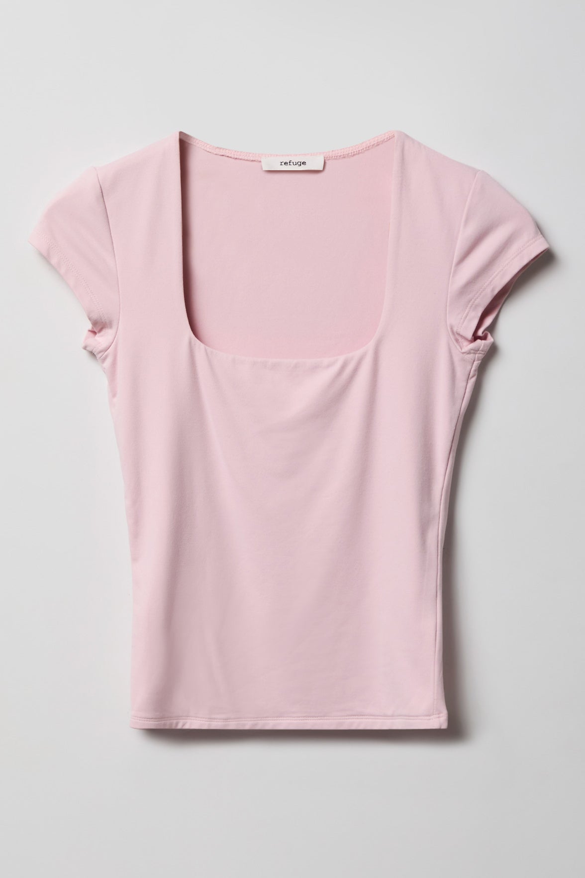 Alt View 4. Luxe Heavy Contour Square Neck Top - Light Pink