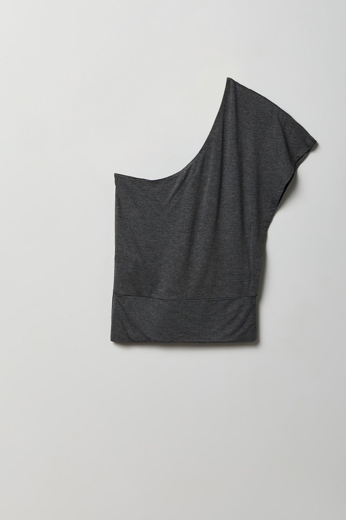 Alt View 2. One Shoulder Top - Dark Grey