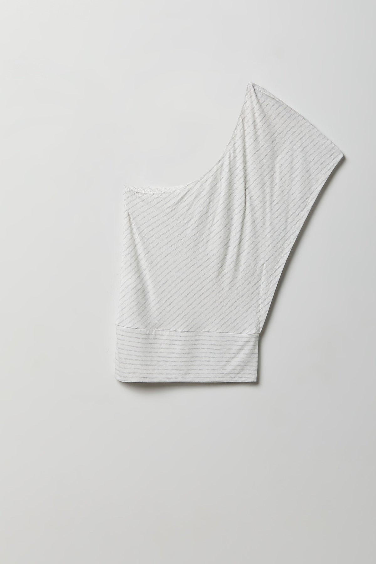 Alt View 2. One Shoulder Top - Light Grey