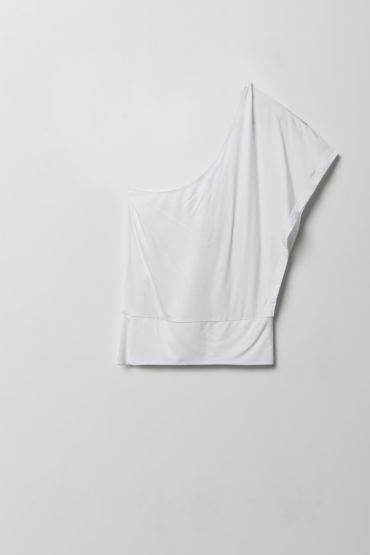 Alt View 2. One Shoulder Top - White
