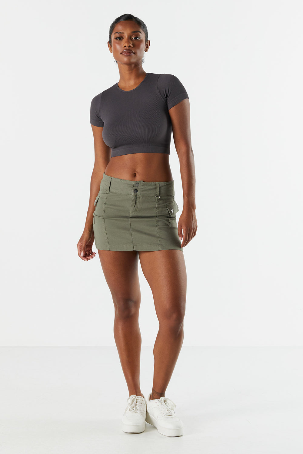 Seamless Ribbed Cropped T-Shirt Seamless Ribbed Cropped T-Shirt 9