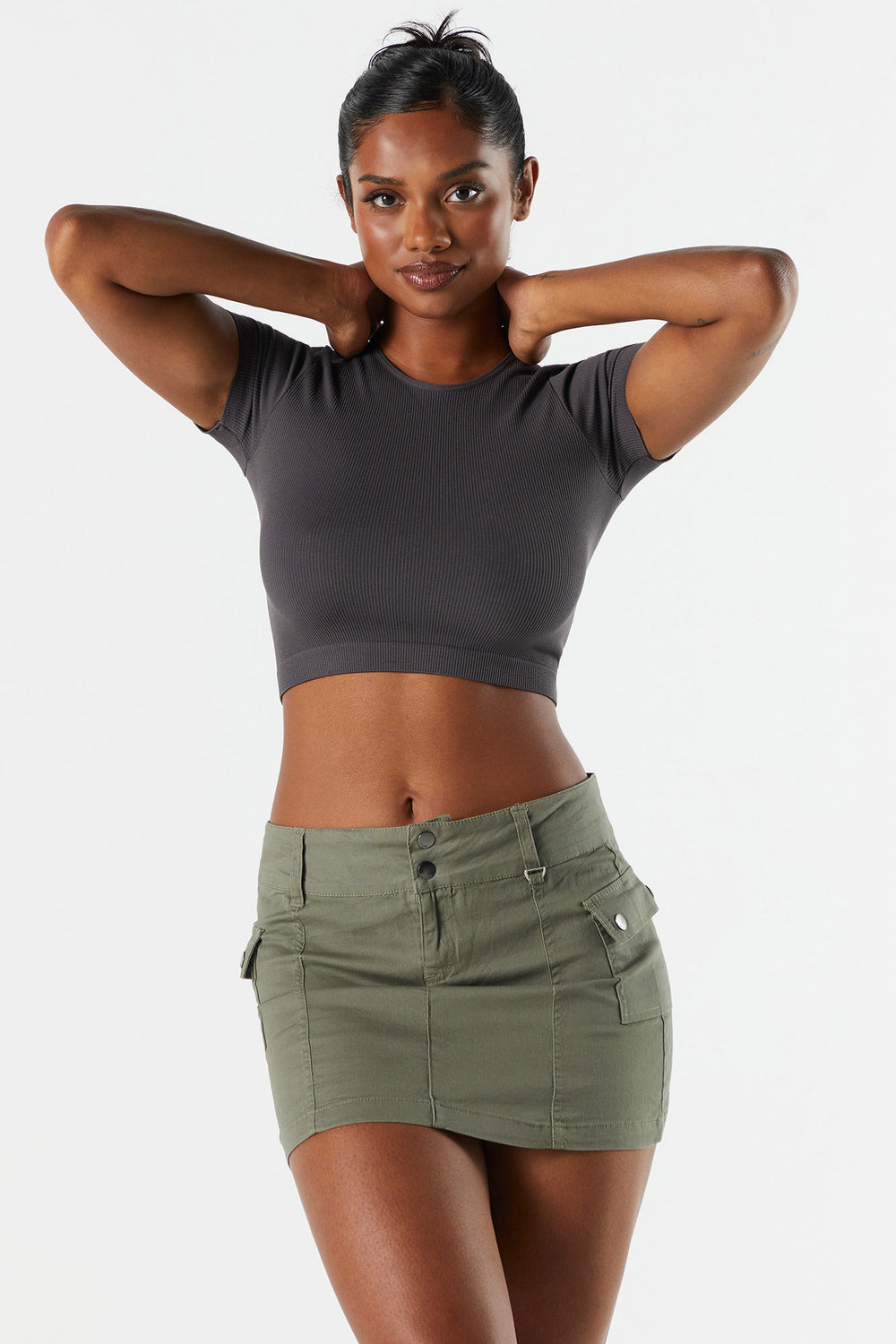 Seamless Ribbed Cropped T-Shirt Seamless Ribbed Cropped T-Shirt 7