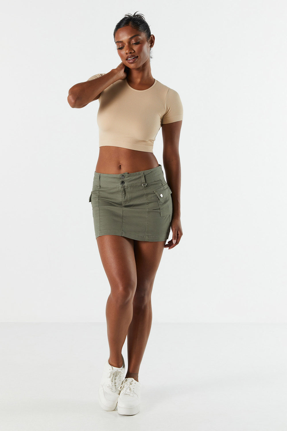 Seamless Ribbed Cropped T-Shirt Seamless Ribbed Cropped T-Shirt 3