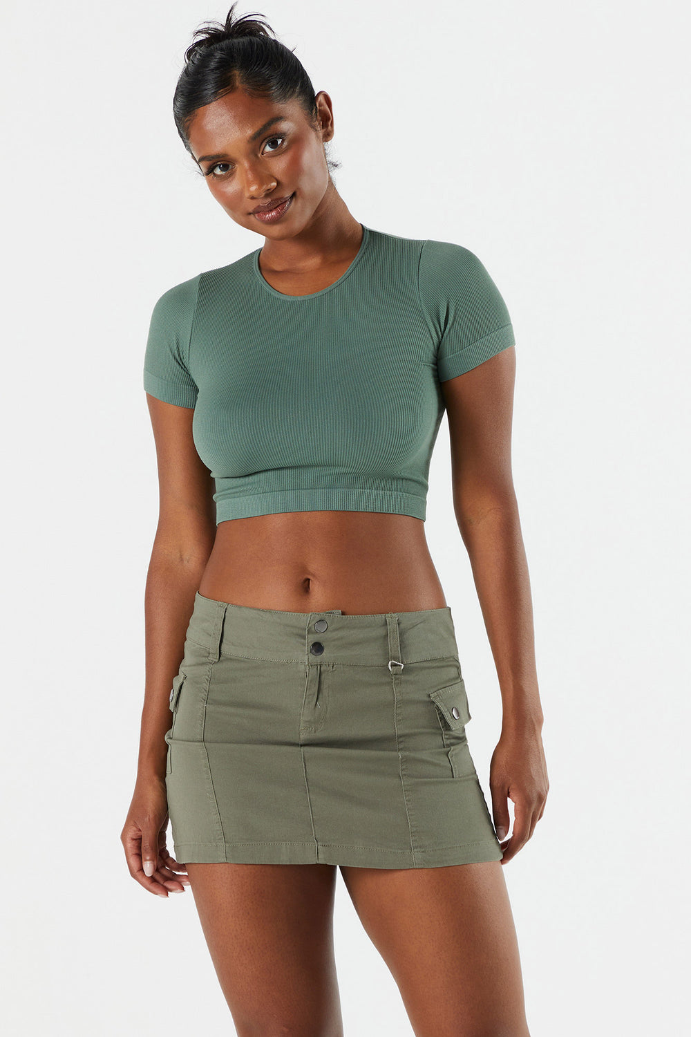 Seamless Ribbed Cropped T-Shirt Seamless Ribbed Cropped T-Shirt 10