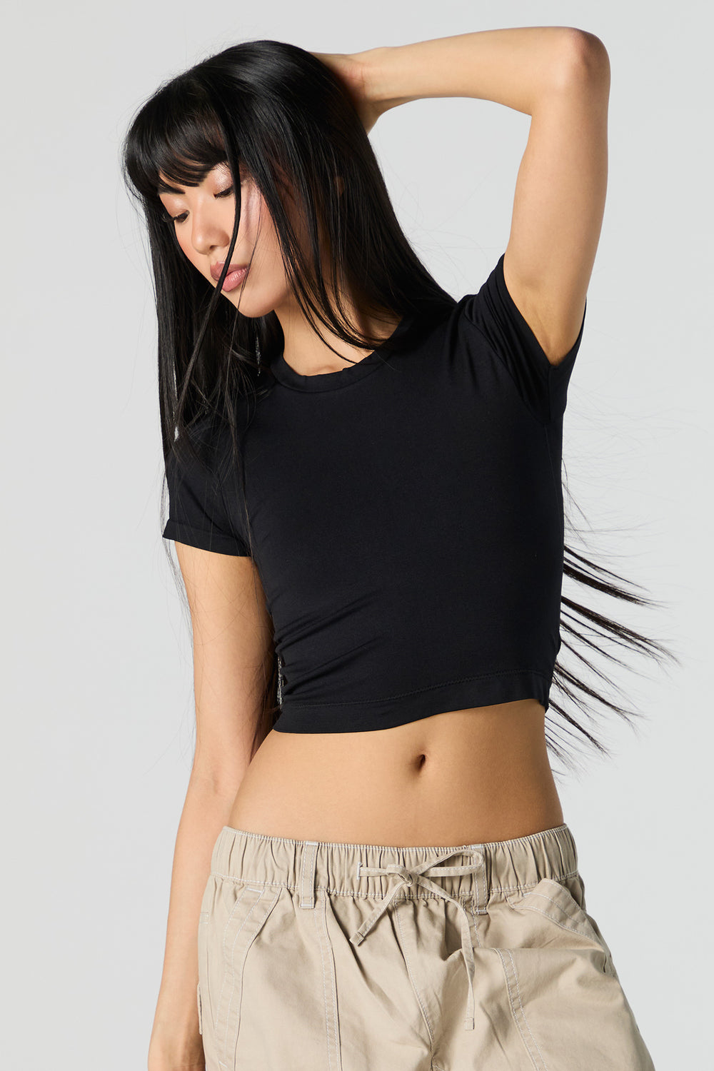 Double Layered Cropped T-Shirt Double Layered Cropped T-Shirt 4