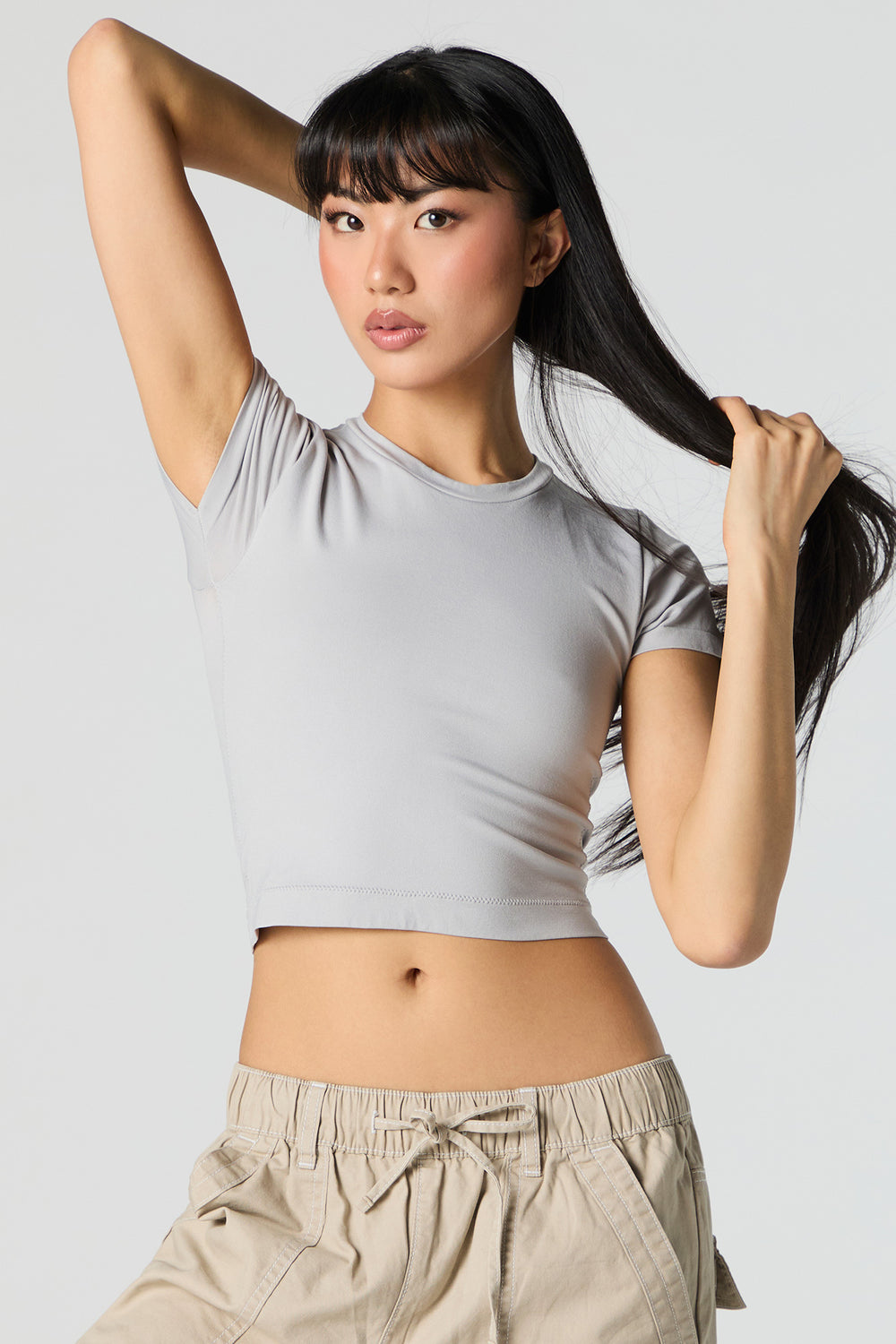 Double Layered Cropped T-Shirt Double Layered Cropped T-Shirt 7