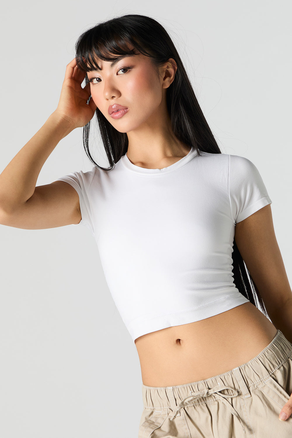 Double Layered Cropped T-Shirt Double Layered Cropped T-Shirt 10