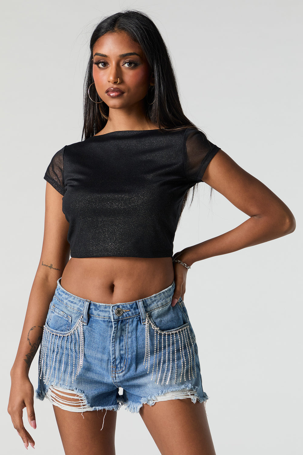 Sparkle Cropped T-Shirt Sparkle Cropped T-Shirt 1